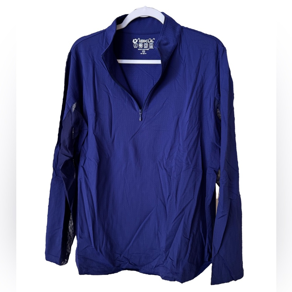 IBKUL Women’s Quarter-Zip Pullover in Blue size XXL